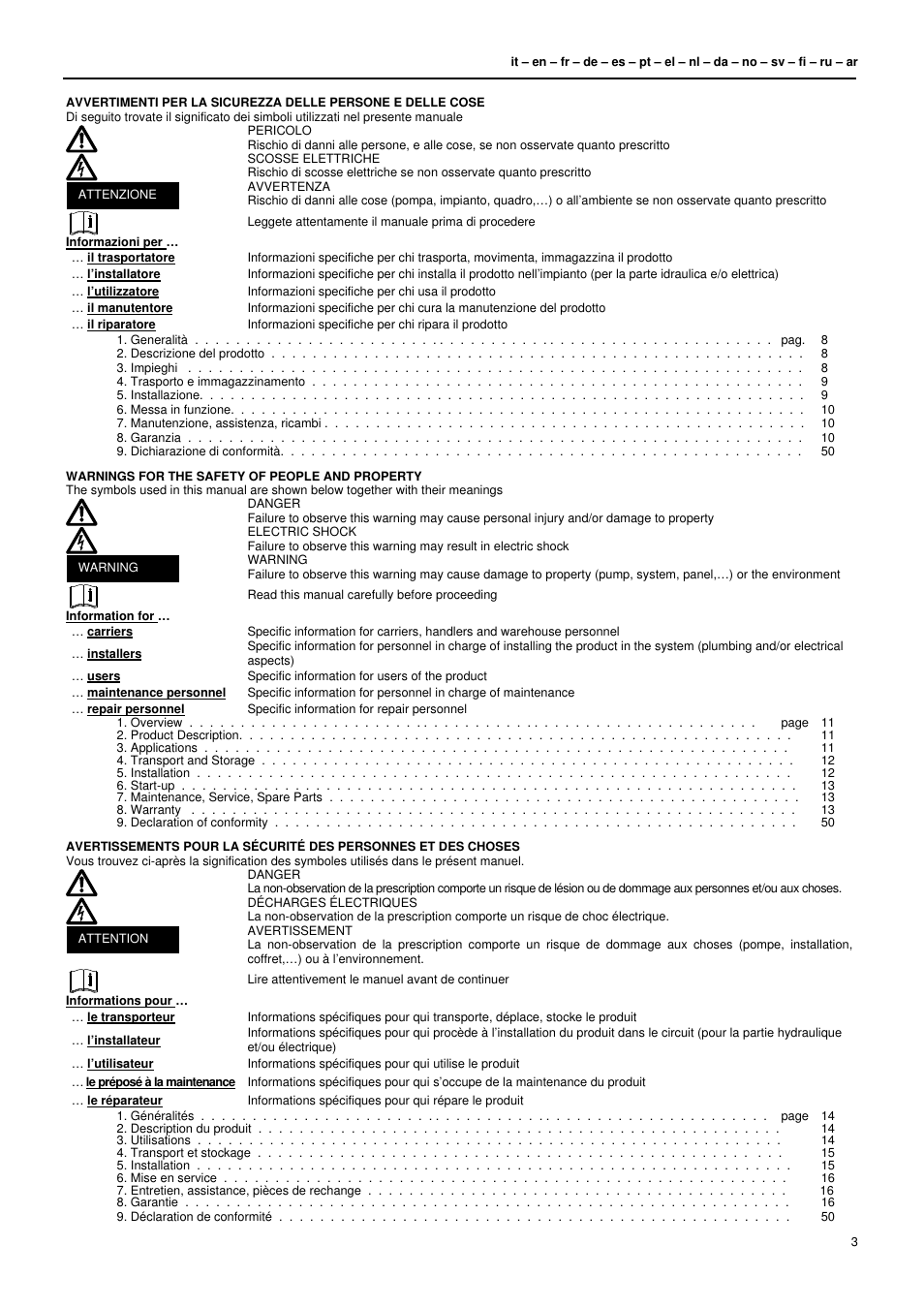 Xylem L6C User Manual | Page 3 / 56