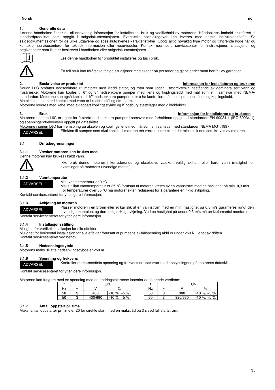 Xylem L6C User Manual | Page 35 / 56