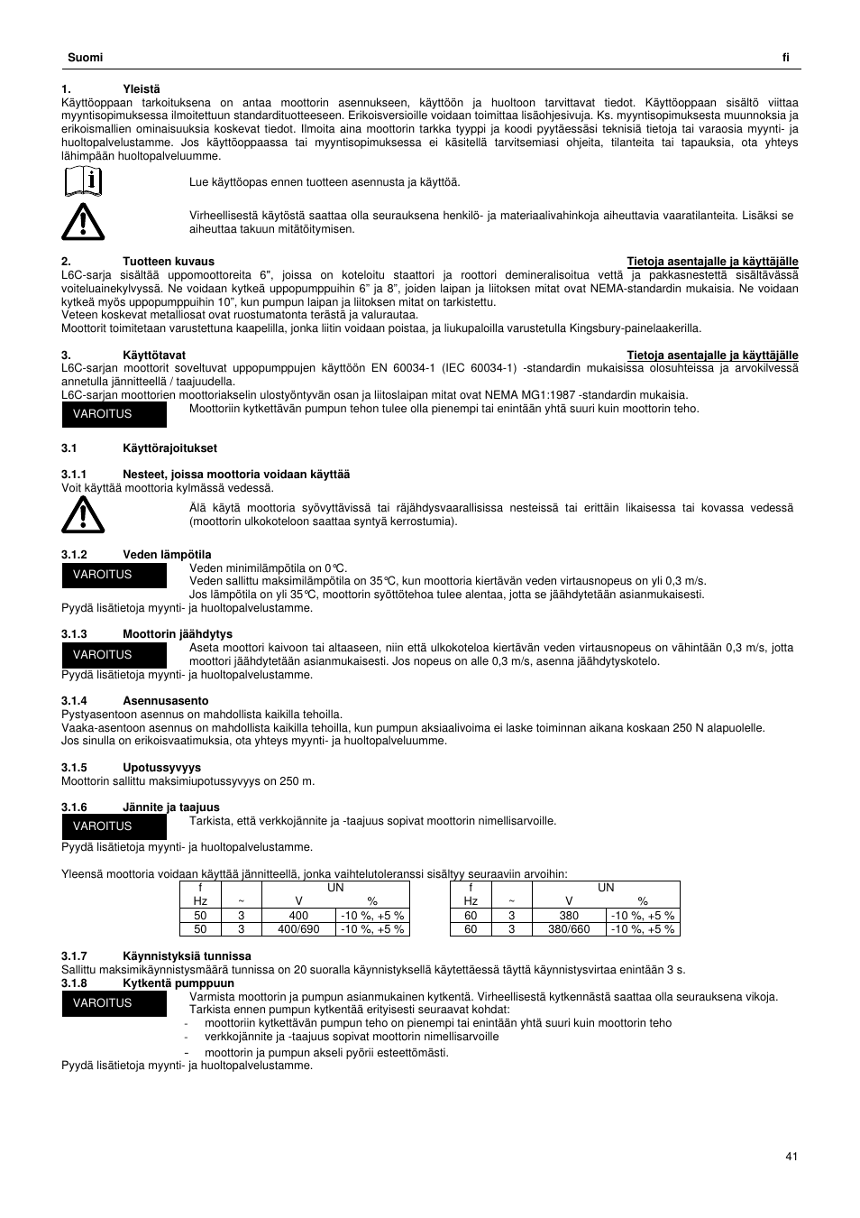 Xylem L6C User Manual | Page 41 / 56