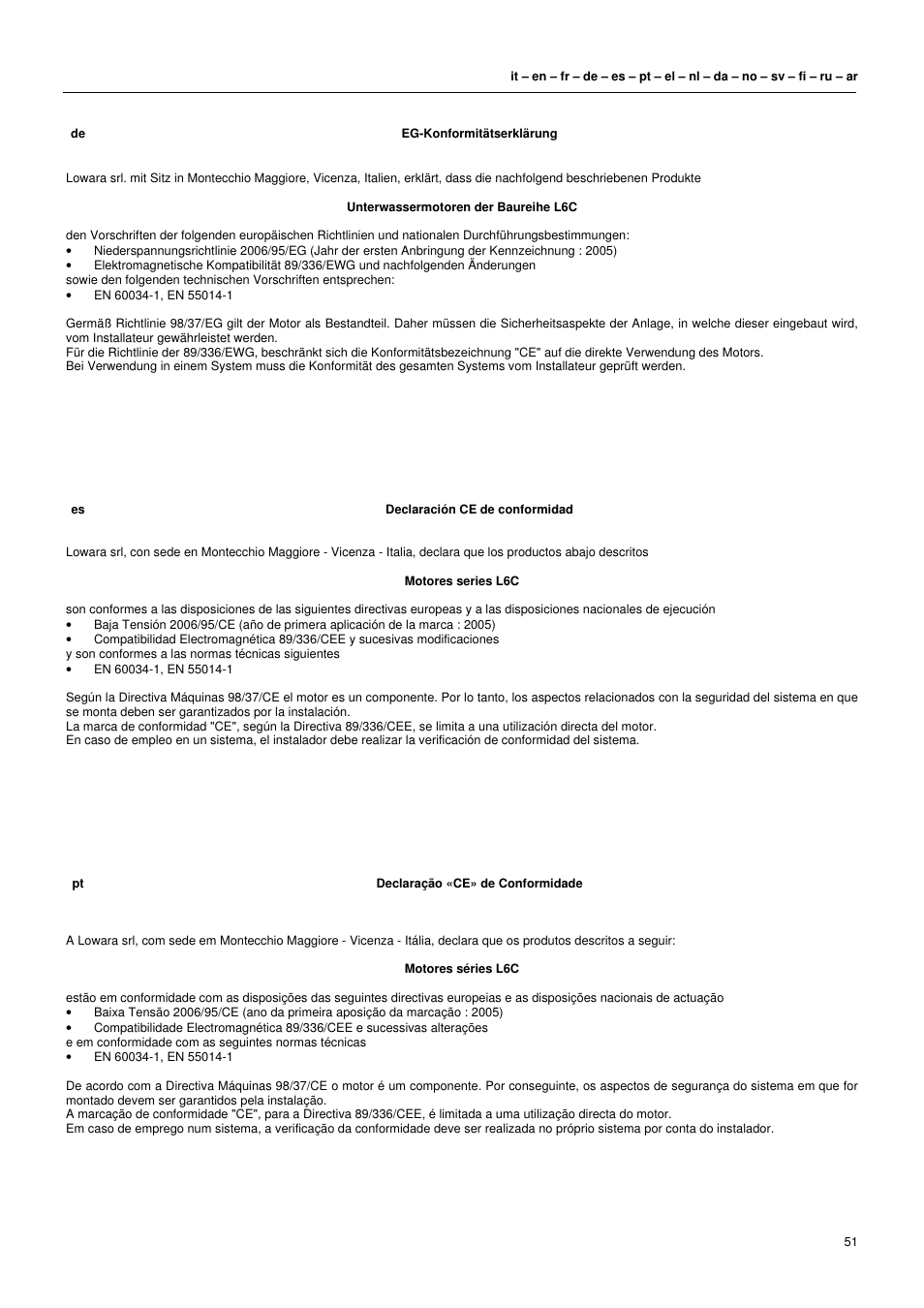 Xylem L6C User Manual | Page 51 / 56
