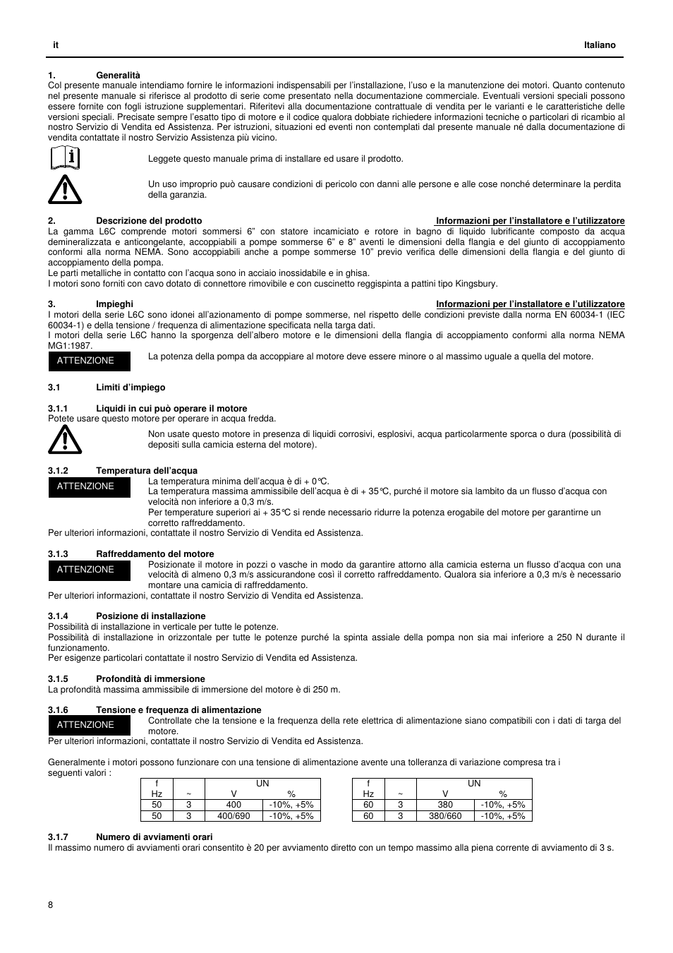Xylem L6C User Manual | Page 8 / 56
