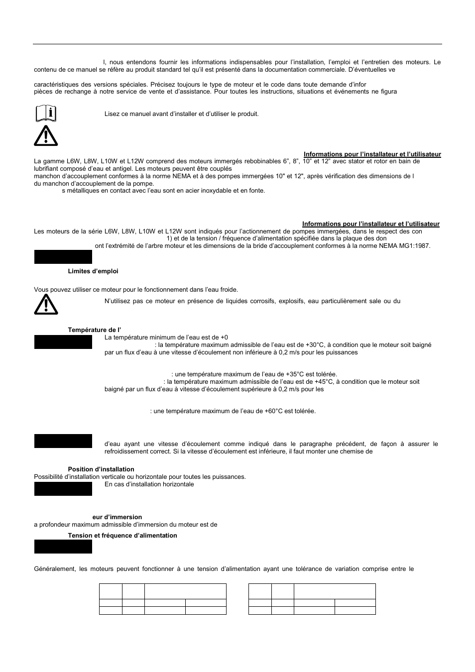 Xylem L6W L8W L10W L12W User Manual | Page 13 / 60