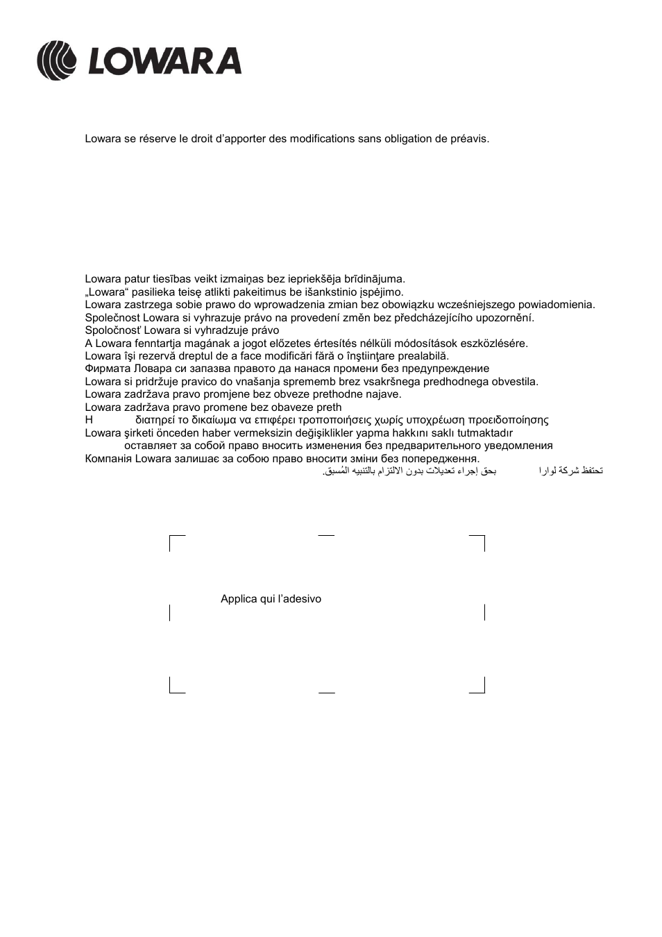 Xylem L6W L8W L10W L12W User Manual | Page 60 / 60