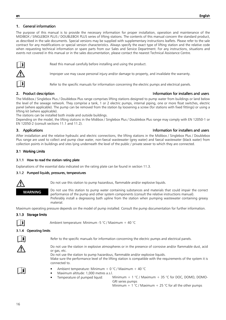 Xylem MIDIBOX SINGLEBOX PLUS DOUBLEBOX PLUS User Manual | Page 16 / 132