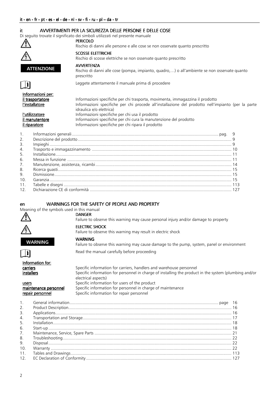 Xylem MIDIBOX SINGLEBOX PLUS DOUBLEBOX PLUS User Manual | Page 2 / 132