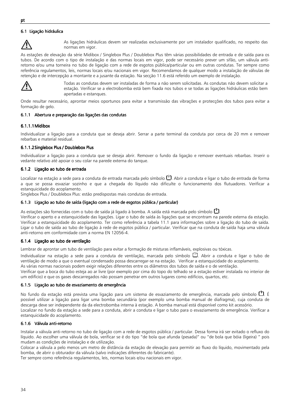 Xylem MIDIBOX SINGLEBOX PLUS DOUBLEBOX PLUS User Manual | Page 34 / 132