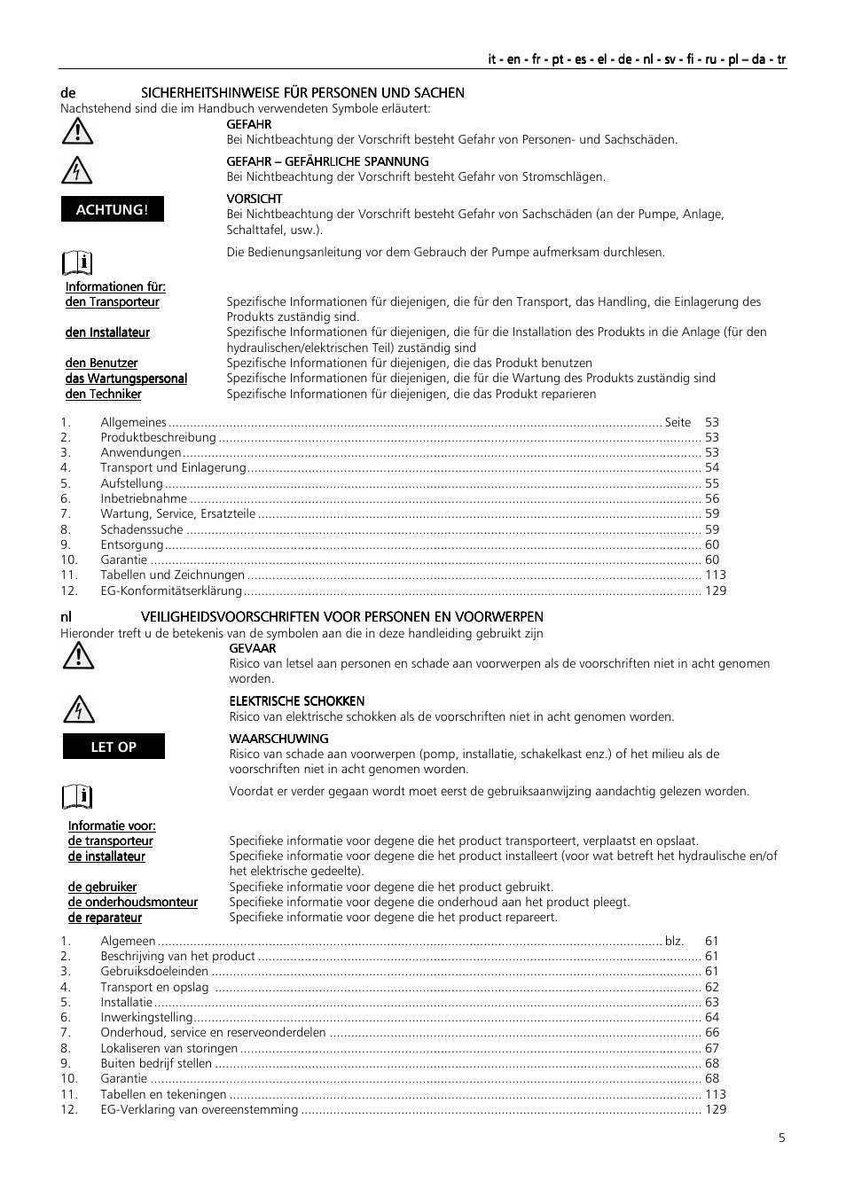 Xylem MIDIBOX SINGLEBOX PLUS DOUBLEBOX PLUS User Manual | Page 5 / 132