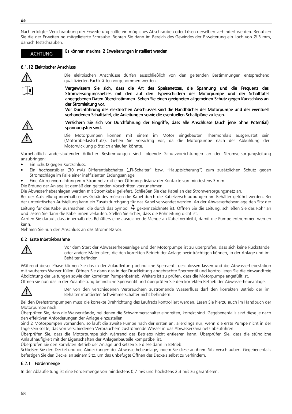 Xylem MIDIBOX SINGLEBOX PLUS DOUBLEBOX PLUS User Manual | Page 58 / 132