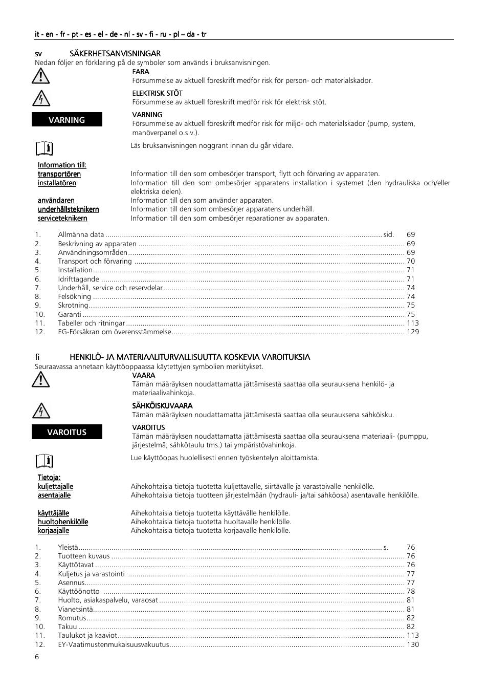 Xylem MIDIBOX SINGLEBOX PLUS DOUBLEBOX PLUS User Manual | Page 6 / 132