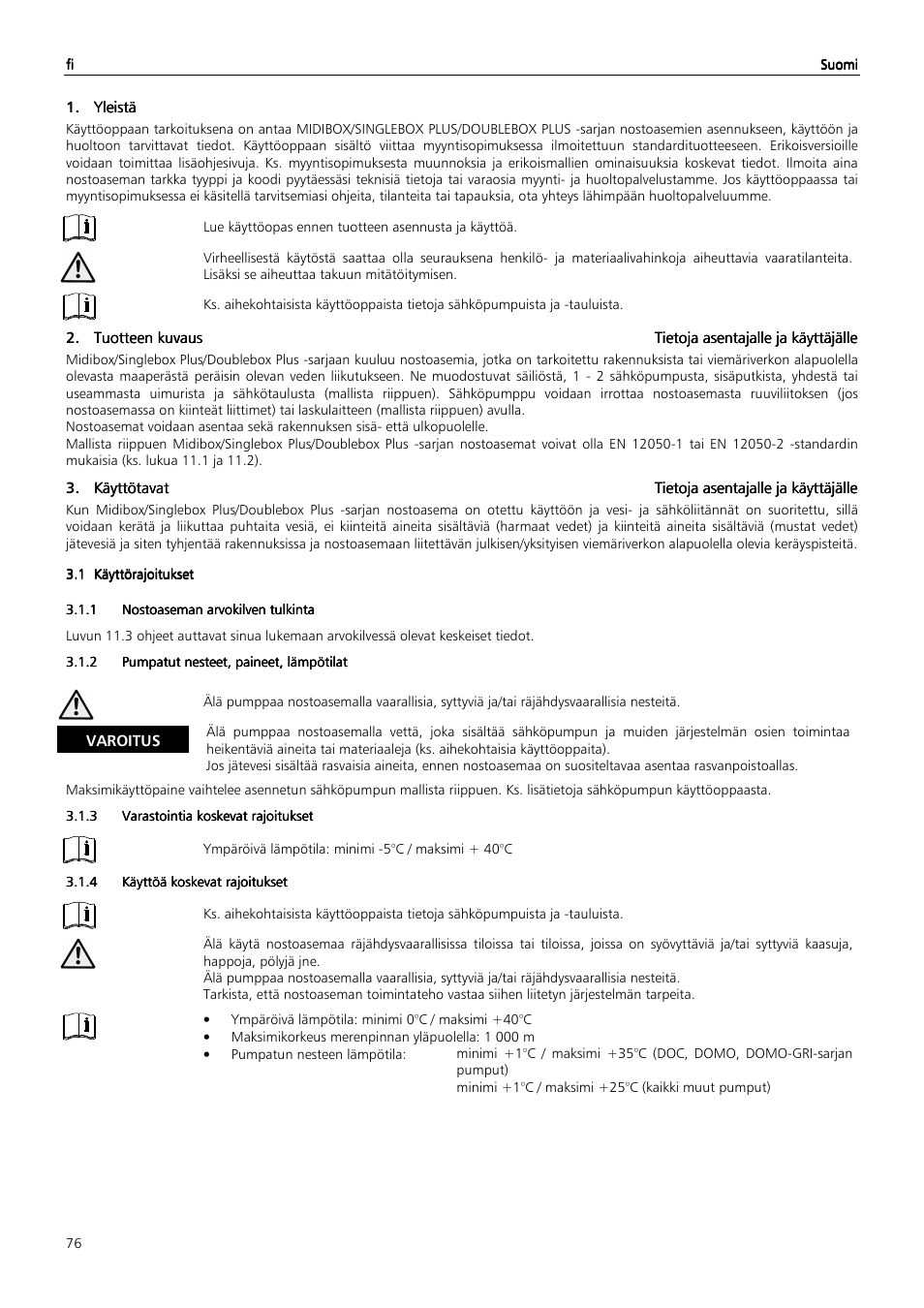 Xylem MIDIBOX SINGLEBOX PLUS DOUBLEBOX PLUS User Manual | Page 76 / 132