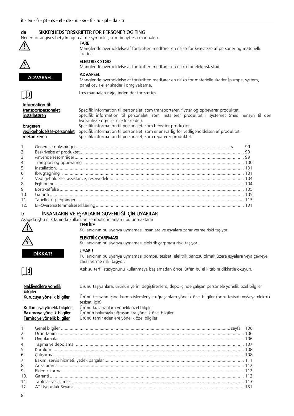 Xylem MIDIBOX SINGLEBOX PLUS DOUBLEBOX PLUS User Manual | Page 8 / 132
