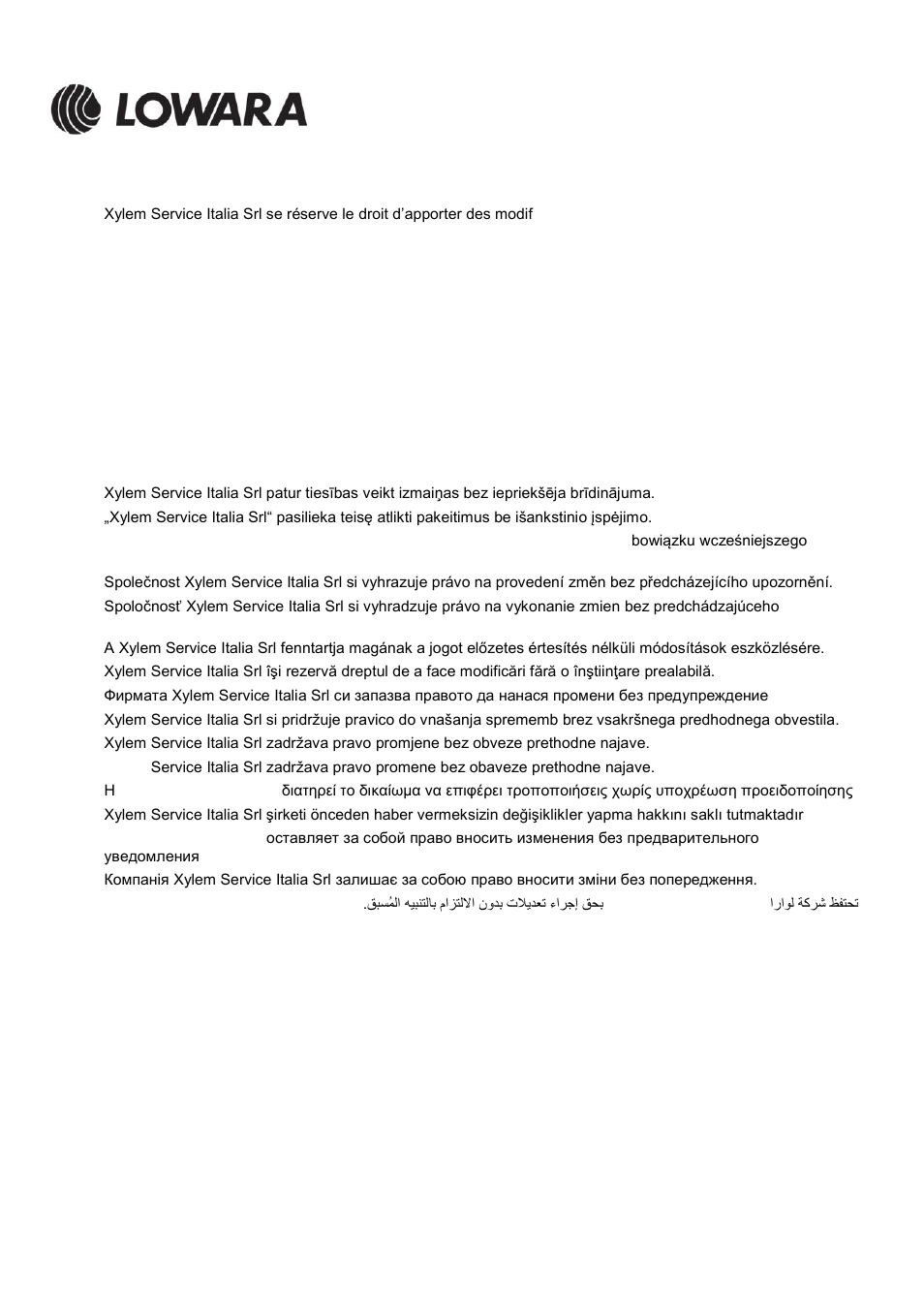 Xylem Motor pump control unit GEN Series User Manual | Page 140 / 140