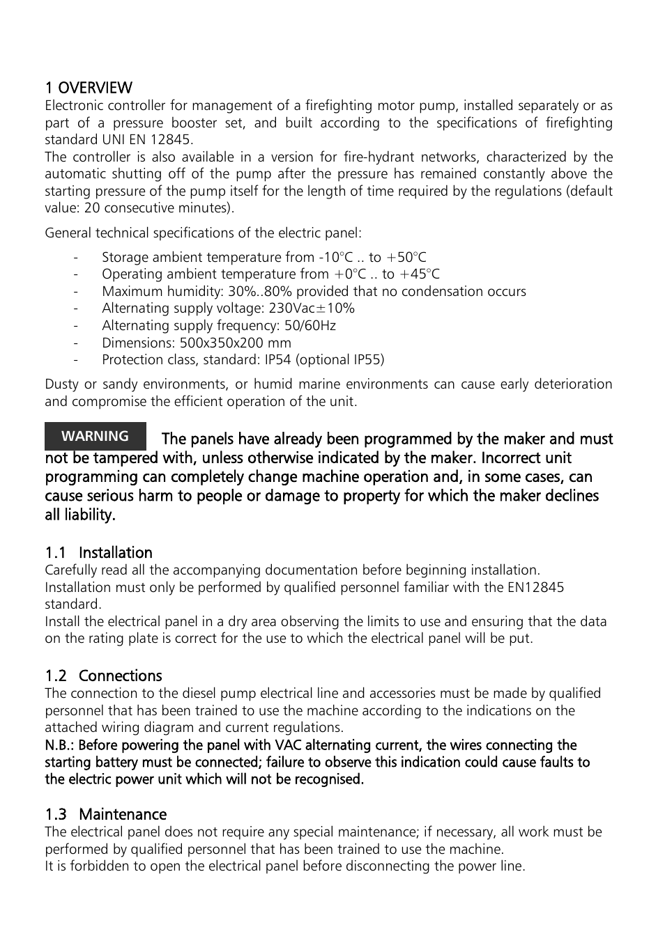 Xylem Motor pump control unit GEN Series User Manual | Page 27 / 140