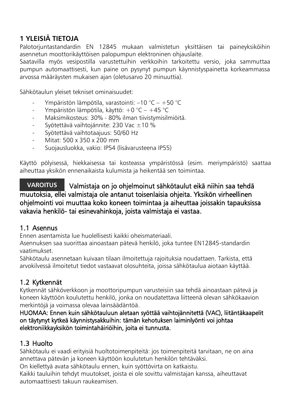 Xylem Motor pump control unit GEN Series User Manual | Page 49 / 140
