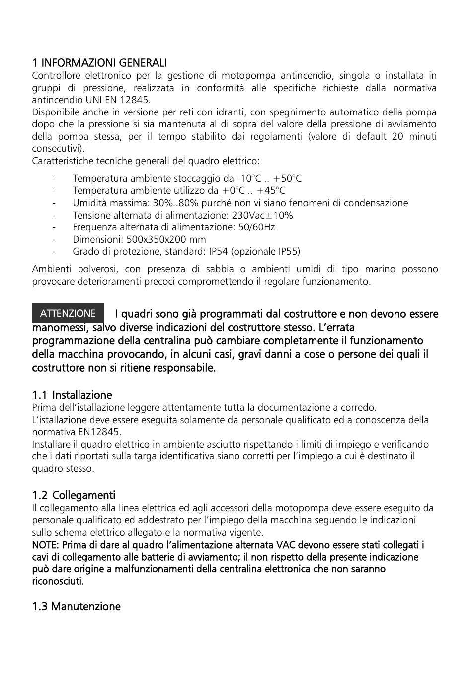 Xylem Motor pump control unit GEN Series User Manual | Page 5 / 140
