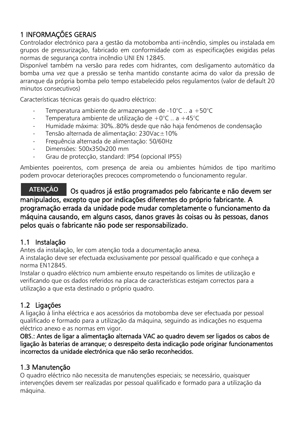 Xylem Motor pump control unit GEN Series User Manual | Page 71 / 140