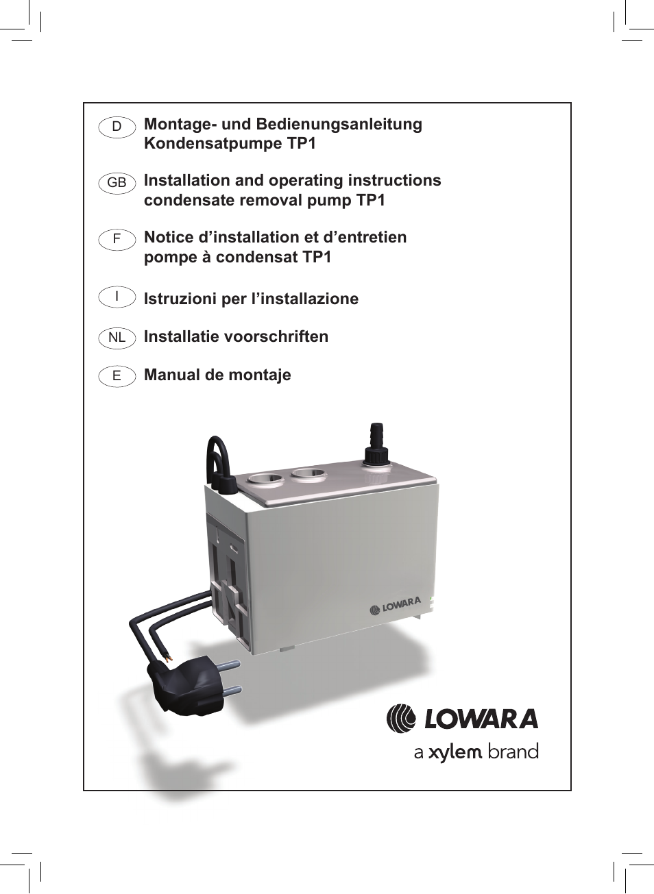 Xylem TP1 User Manual | 24 pages
