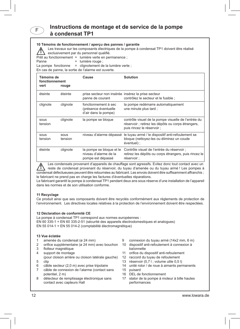 Xylem TP1 User Manual | Page 12 / 24