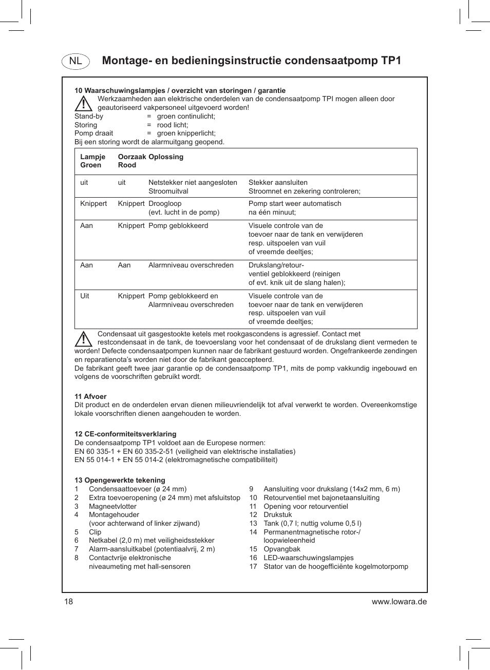 Xylem TP1 User Manual | Page 18 / 24