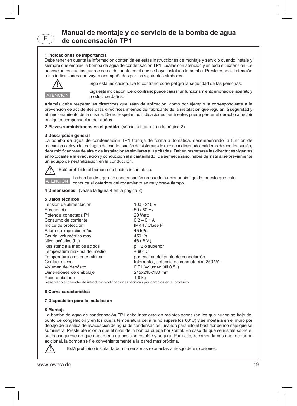 Xylem TP1 User Manual | Page 19 / 24