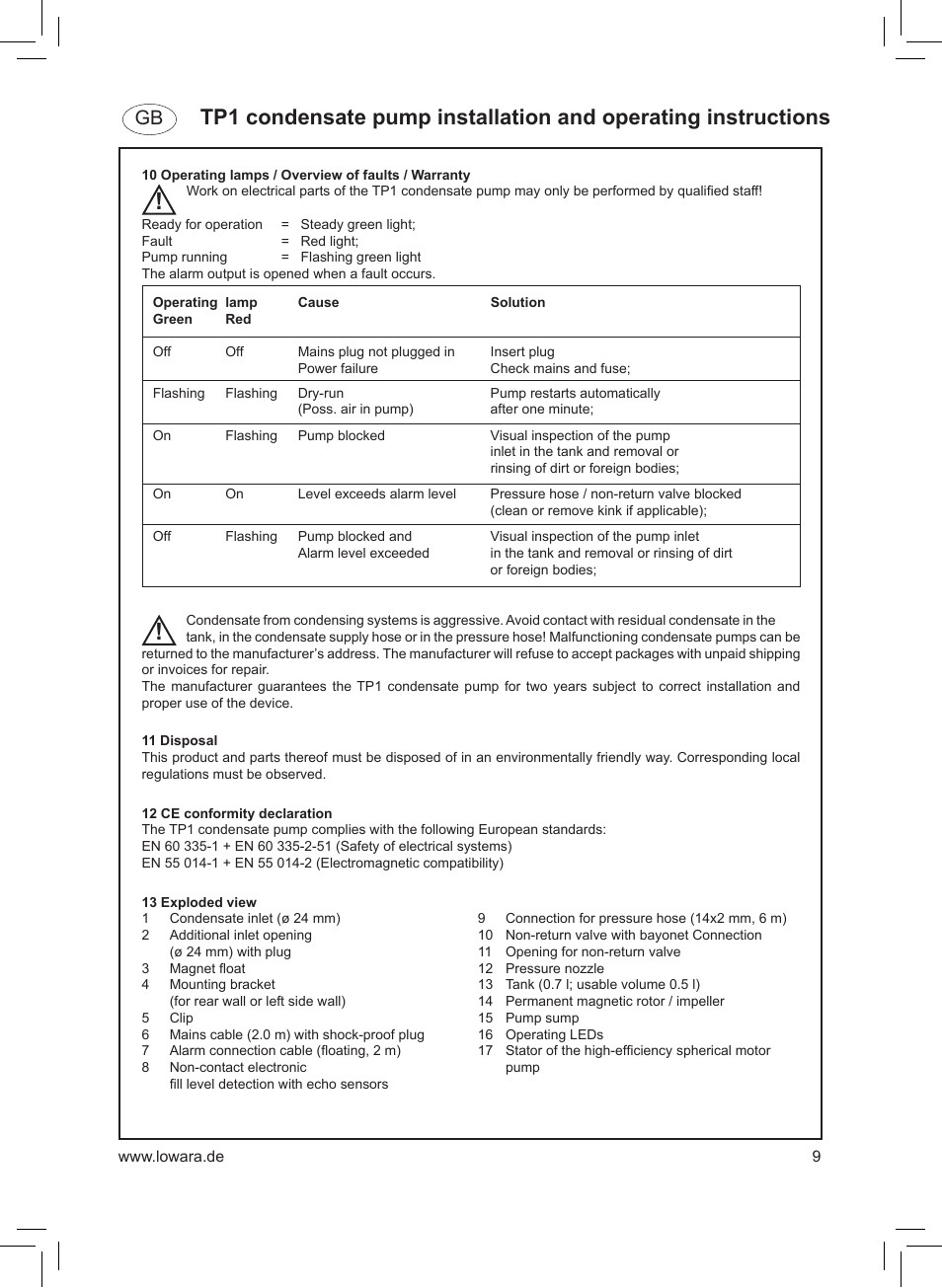 Xylem TP1 User Manual | Page 9 / 24