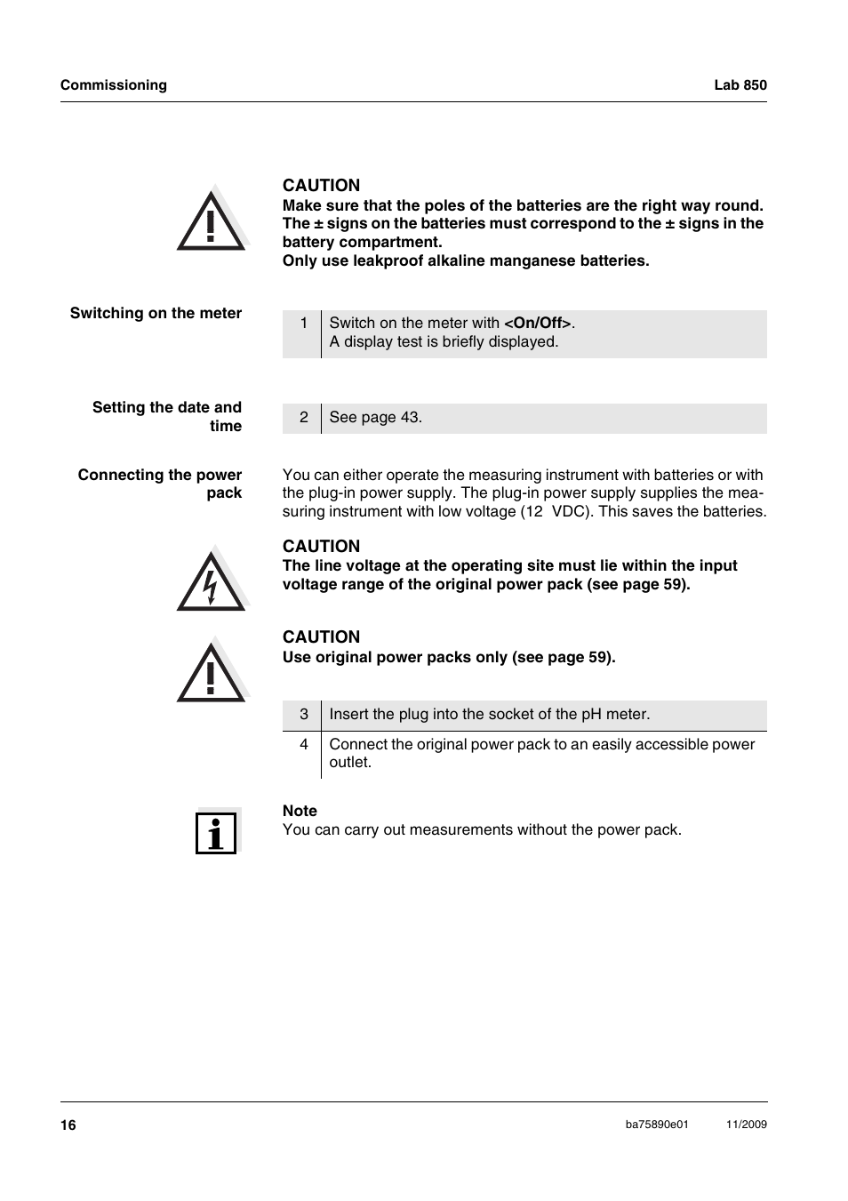 Xylem Lab 850, starting from serial number 09470315 User Manual | Page 16 / 73