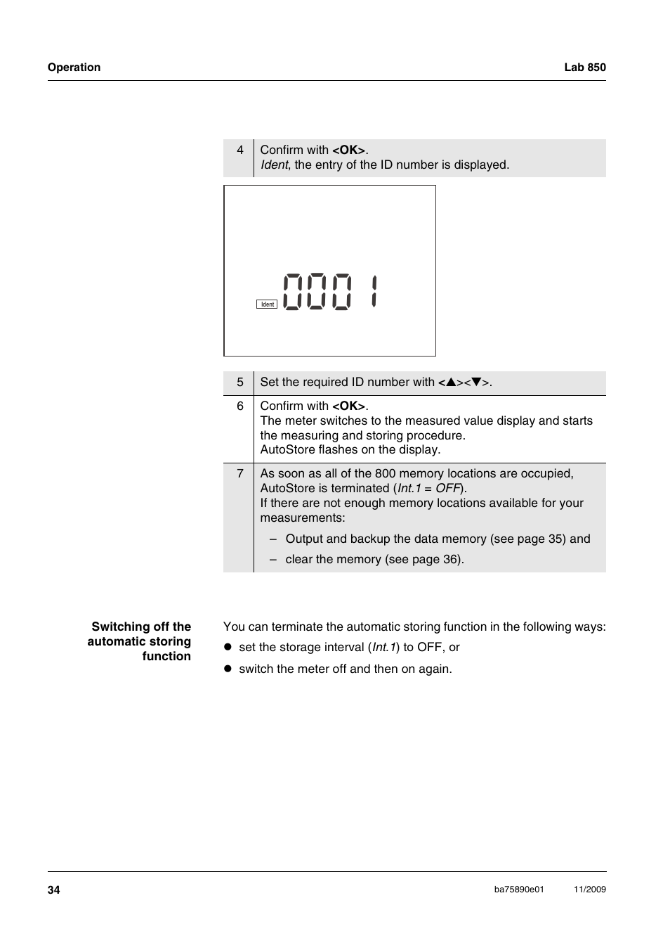 Xylem Lab 850, starting from serial number 09470315 User Manual | Page 34 / 73