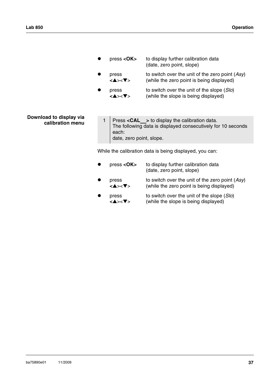 Xylem Lab 850, starting from serial number 09470315 User Manual | Page 37 / 73