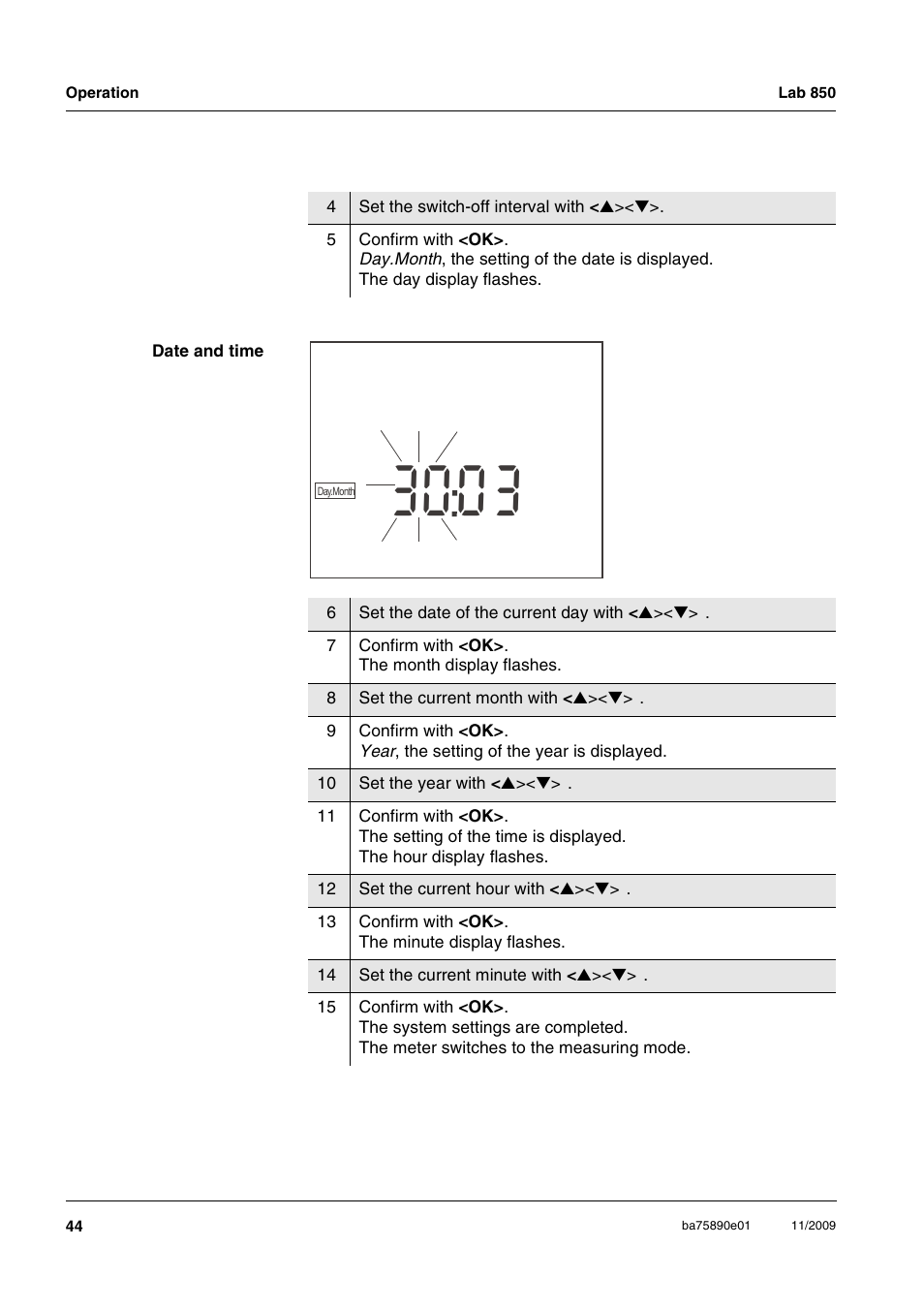 Xylem Lab 850, starting from serial number 09470315 User Manual | Page 44 / 73