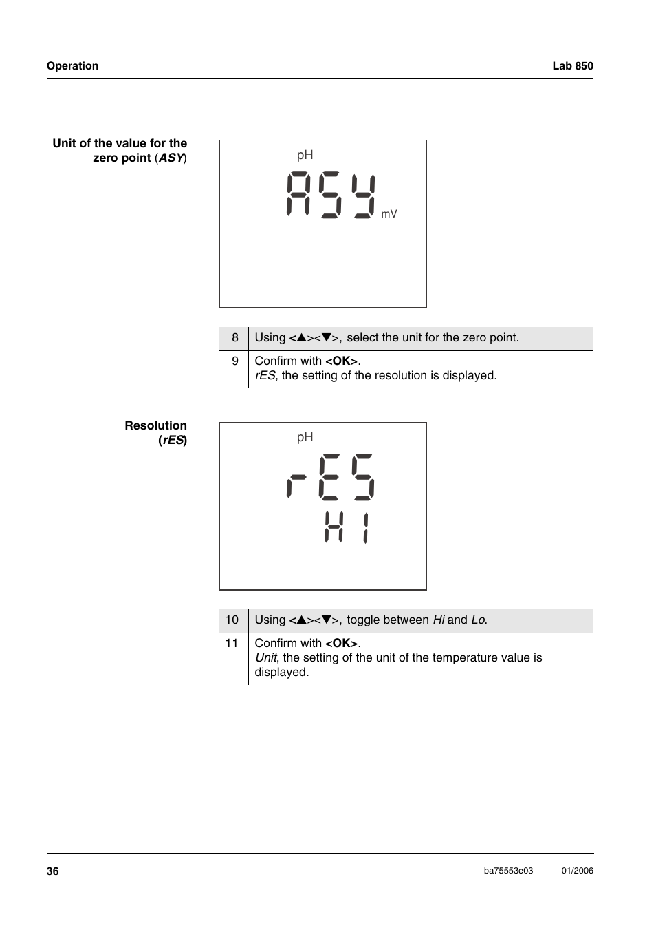 Ys a, Se r | Xylem Lab 850, up to serial number 09470314 User Manual | Page 36 / 61