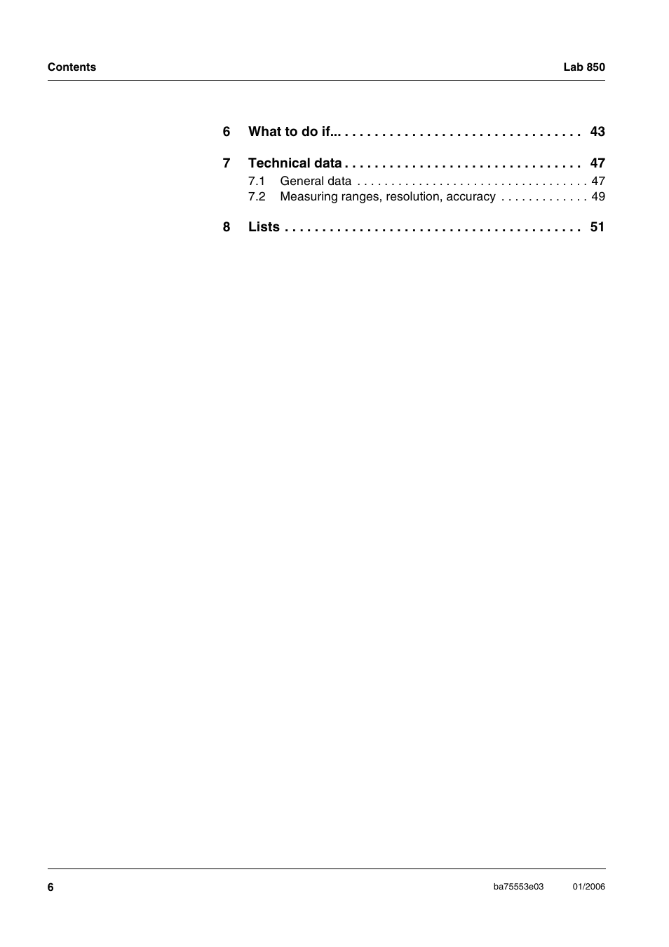 Xylem Lab 850, up to serial number 09470314 User Manual | Page 6 / 61