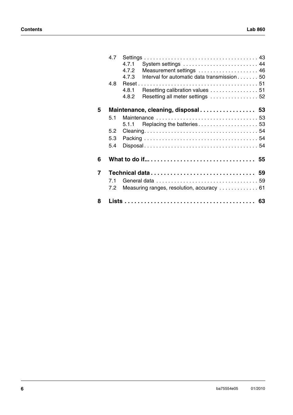 Xylem Lab 860 User Manual | Page 6 / 74