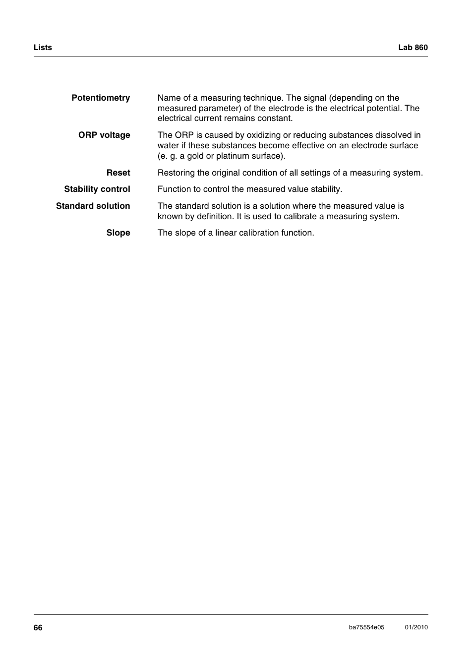 Xylem Lab 860 User Manual | Page 66 / 74