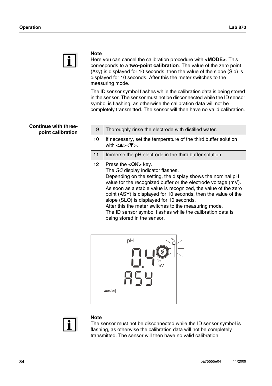 Ys a | Xylem Lab 870 User Manual | Page 34 / 71