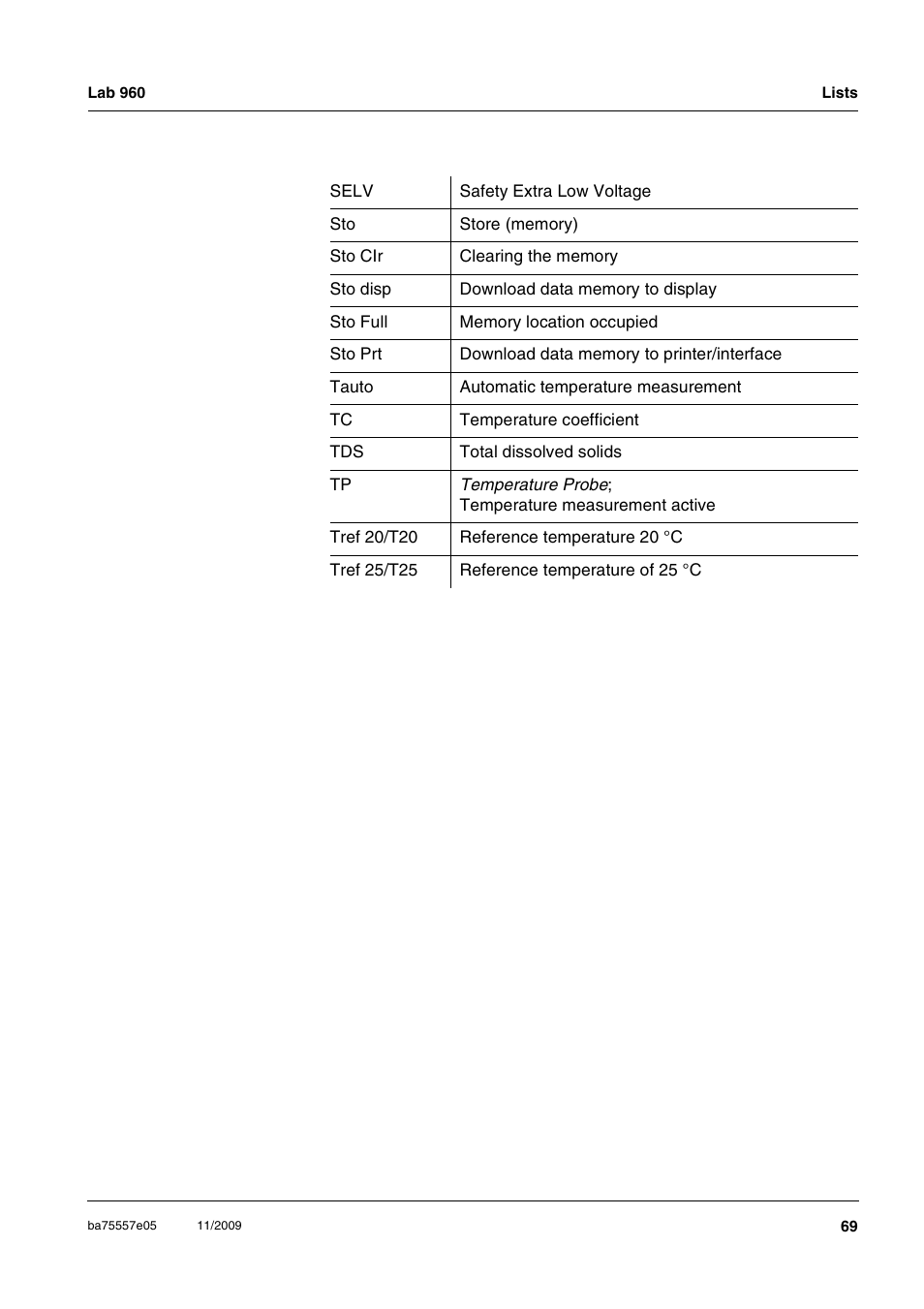 Xylem Lab 960 User Manual | Page 69 / 77