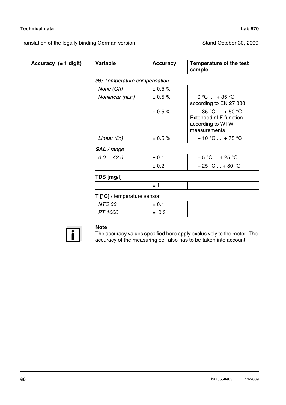 Xylem Lab 970 User Manual | Page 60 / 71