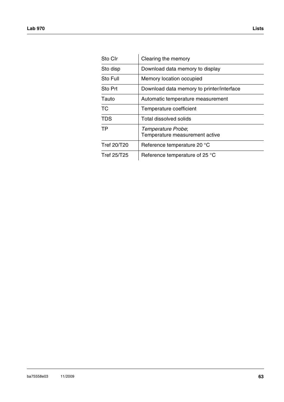 Xylem Lab 970 User Manual | Page 63 / 71