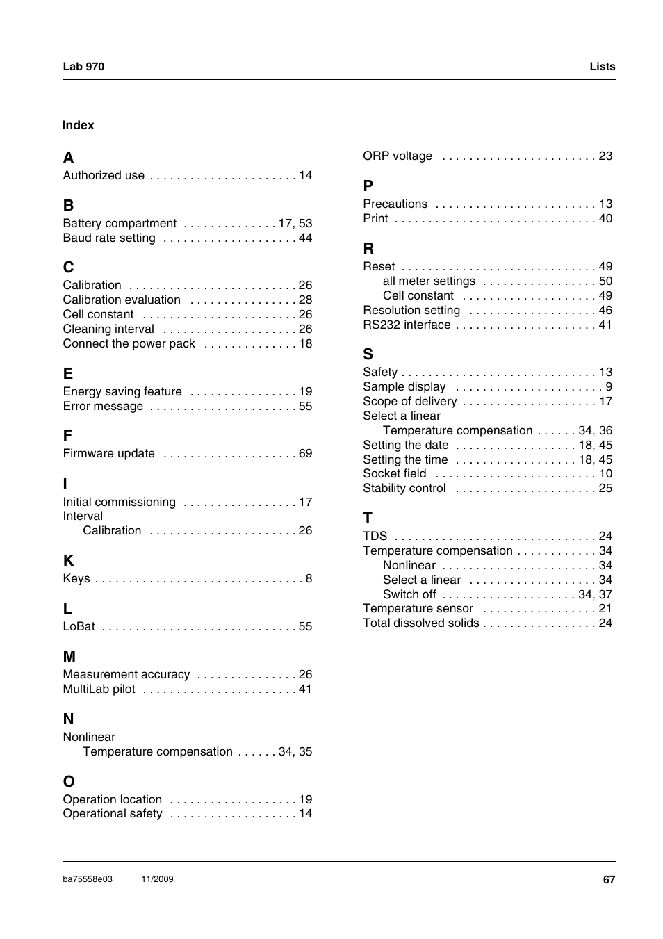 Xylem Lab 970 User Manual | Page 67 / 71