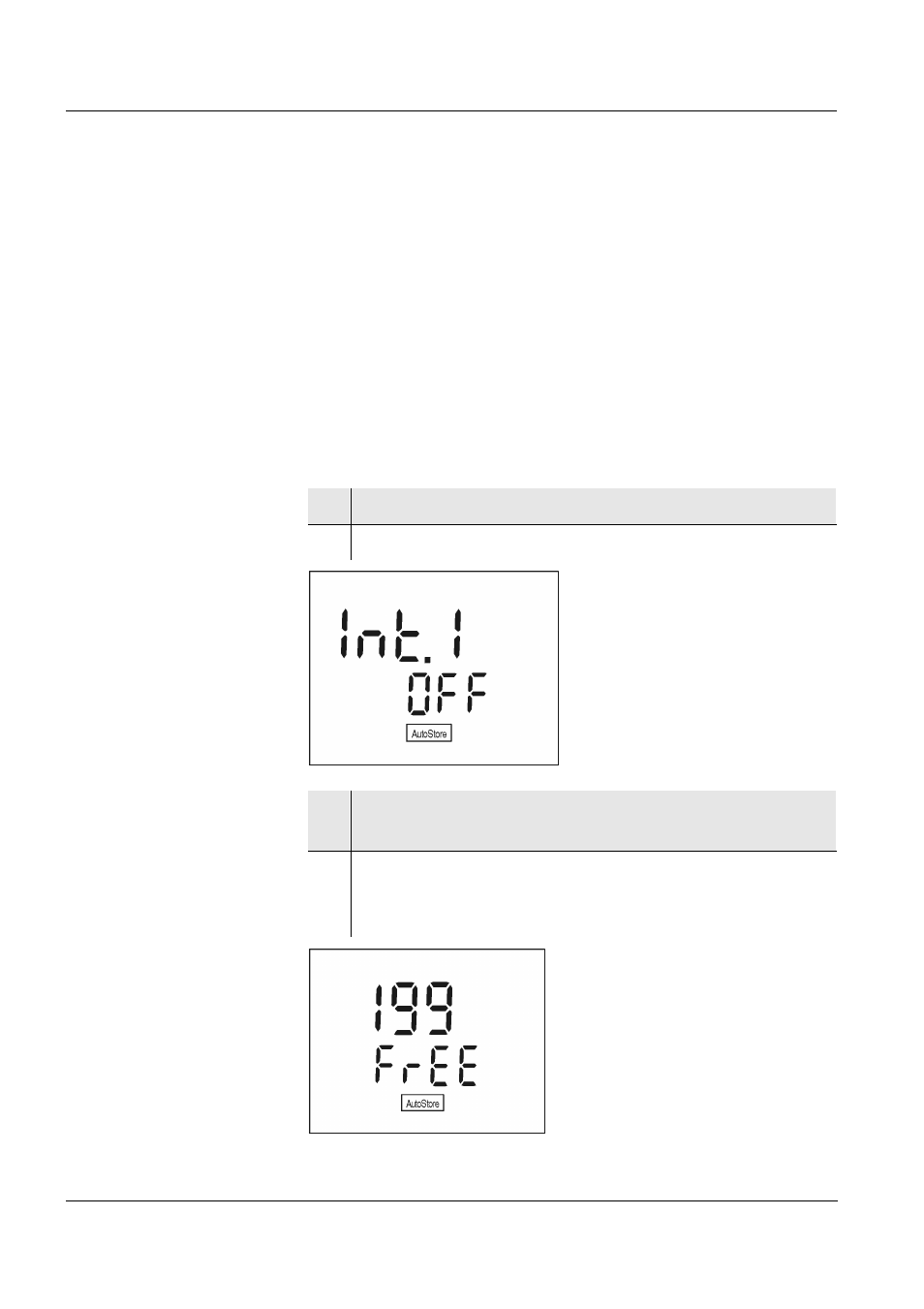 2 switching on autostore (int 1), Tore (int 1) (see section 4.4.2 s, Witching | Tore | Xylem CG 843P User Manual | Page 42 / 72