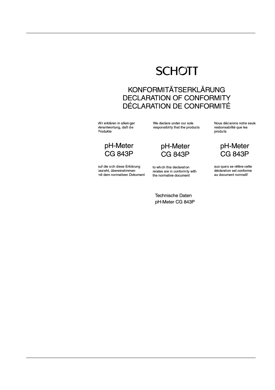 4 declaration of conformity | Xylem CG 843P User Manual | Page 9 / 72