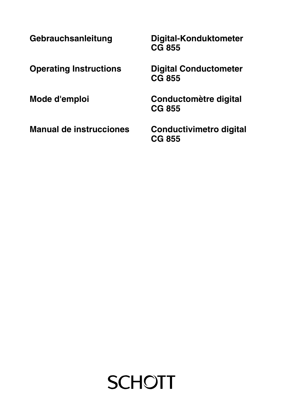 Xylem CG 855 User Manual | 11 pages