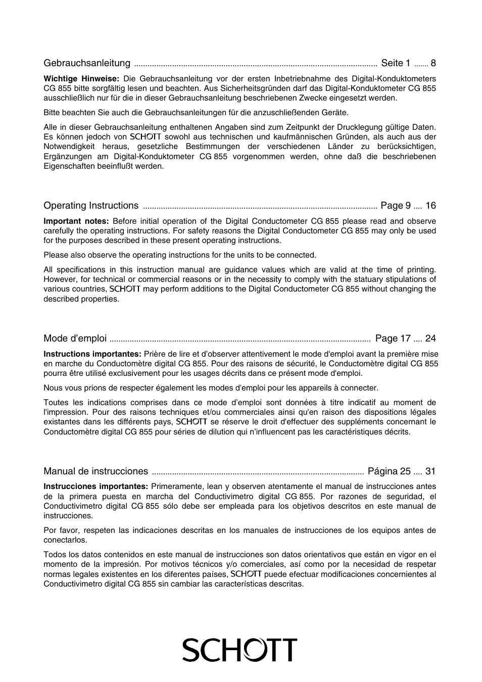 Xylem CG 855 User Manual | Page 2 / 11