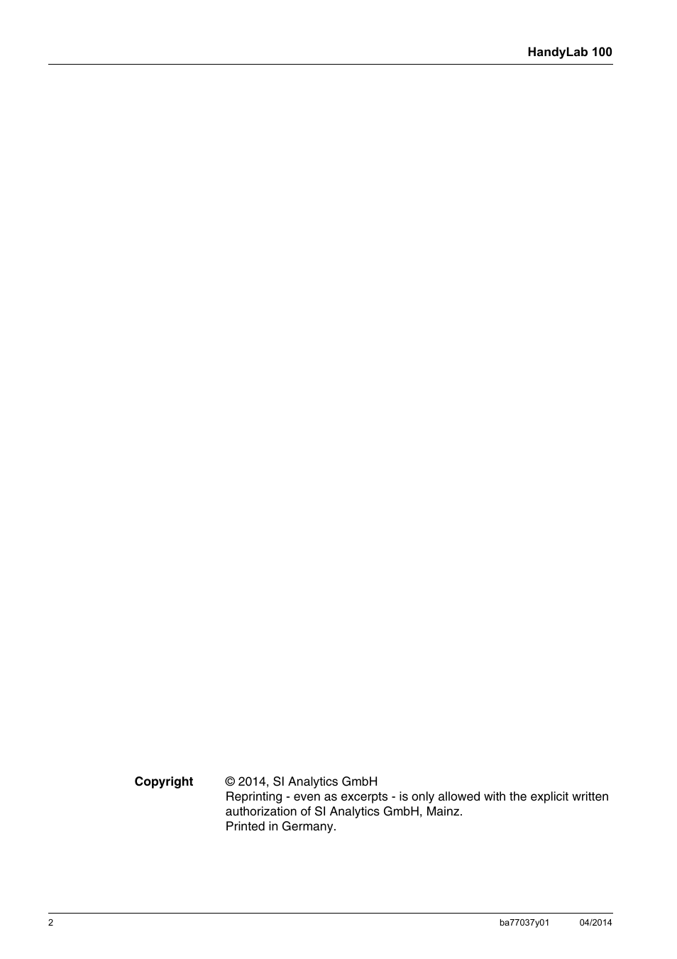 Xylem HandyLab 100 QuickStart User Manual | Page 2 / 50