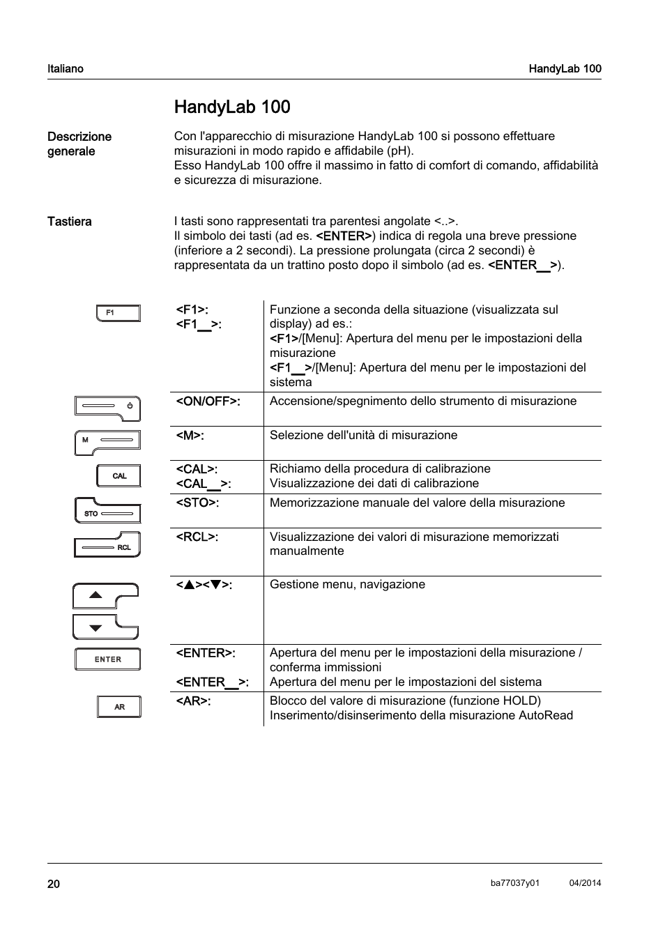 It italiano, Handylab 100 | Xylem HandyLab 100 QuickStart User Manual | Page 22 / 50