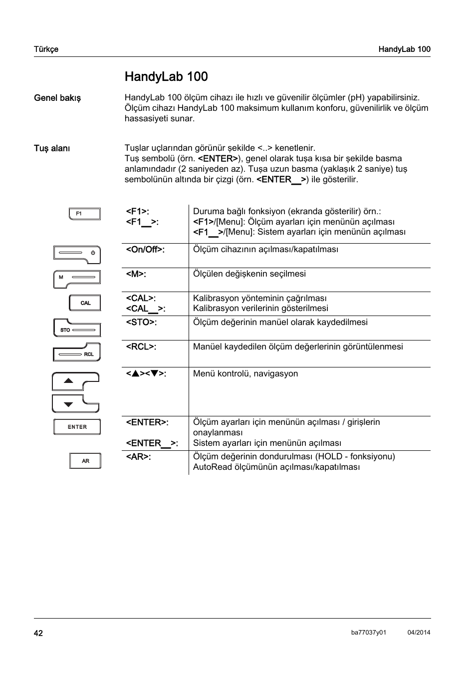 Tr türkçe, Handylab 100 | Xylem HandyLab 100 QuickStart User Manual | Page 44 / 50
