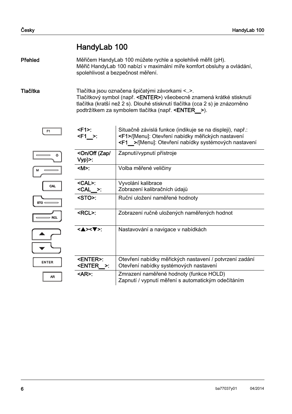 Cs česky, Handylab 100 | Xylem HandyLab 100 QuickStart User Manual | Page 8 / 50