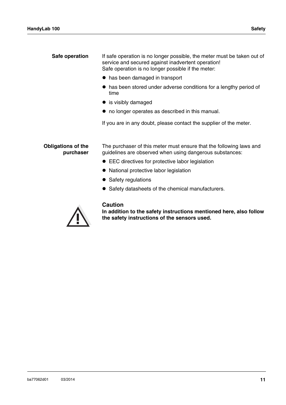 Xylem HandyLab 100 User Manual | Page 11 / 66