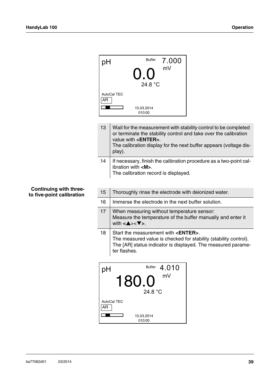 Xylem HandyLab 100 User Manual | Page 39 / 66