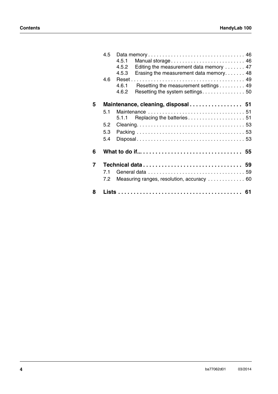 Xylem HandyLab 100 User Manual | Page 4 / 66