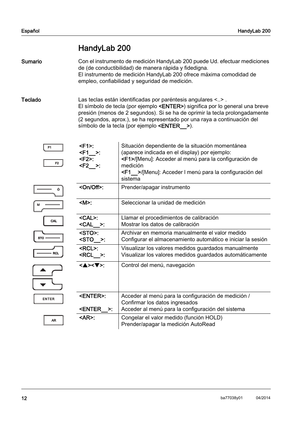 Es español, Handylab 200 | Xylem HandyLab 200 QuickStart User Manual | Page 14 / 50